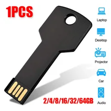 

2/4/8/16/32/64G USB Flash Drive USB 2.0 Metal Thumb Drive with Key Shape Design Jump Drive USB Stick Portable USB Drive