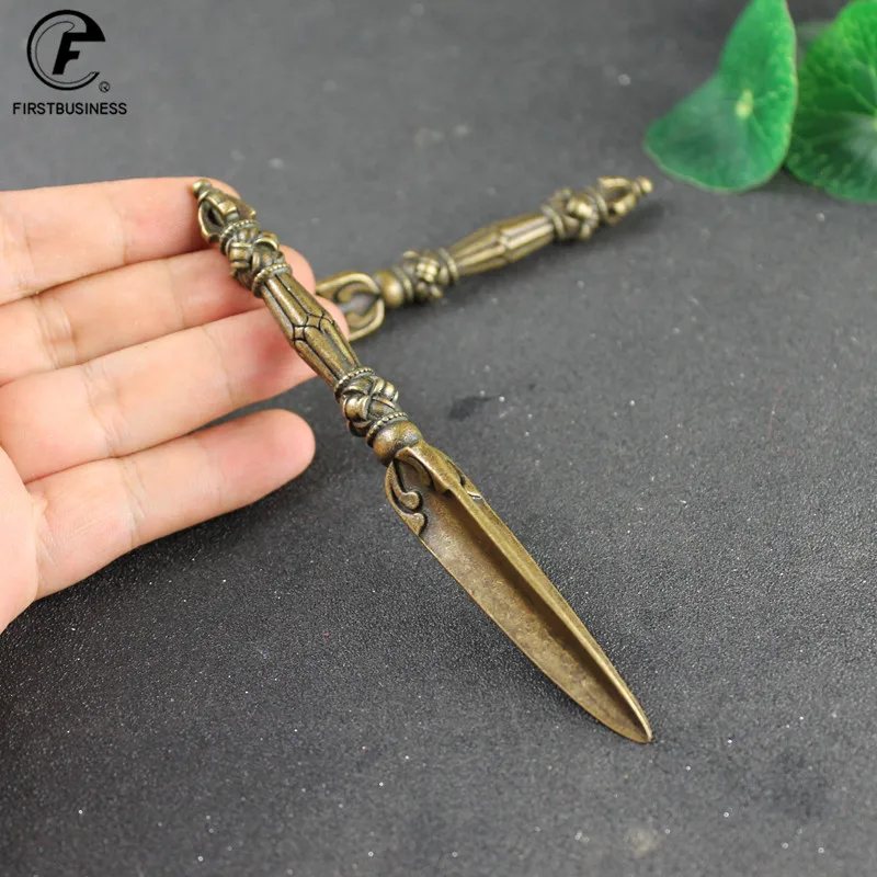 Tea Cutter Tea Needle Set Tea Making Tools Retro Brass Tibetan Magic Pestle Tea Needle Puer Tea Knives Cutter Prying Tool Accessory Craft Kung Fu Teasets Knife