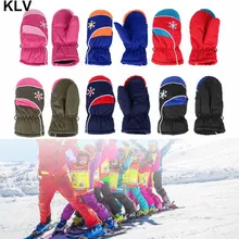 Детские Лыжные варежки водонепроницаемые и ветрозащитные зимние теплые уличные перчатки для детей от 3 до 7 лет