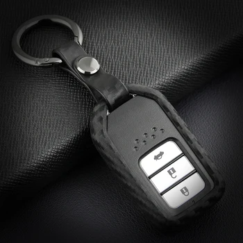 

KUKAKEY Car Key Case Cover For Honda 2016 2017 CRV Pilot Accord Civic Freed Carbon Fiber Key Bag Shell Keychain Keyring