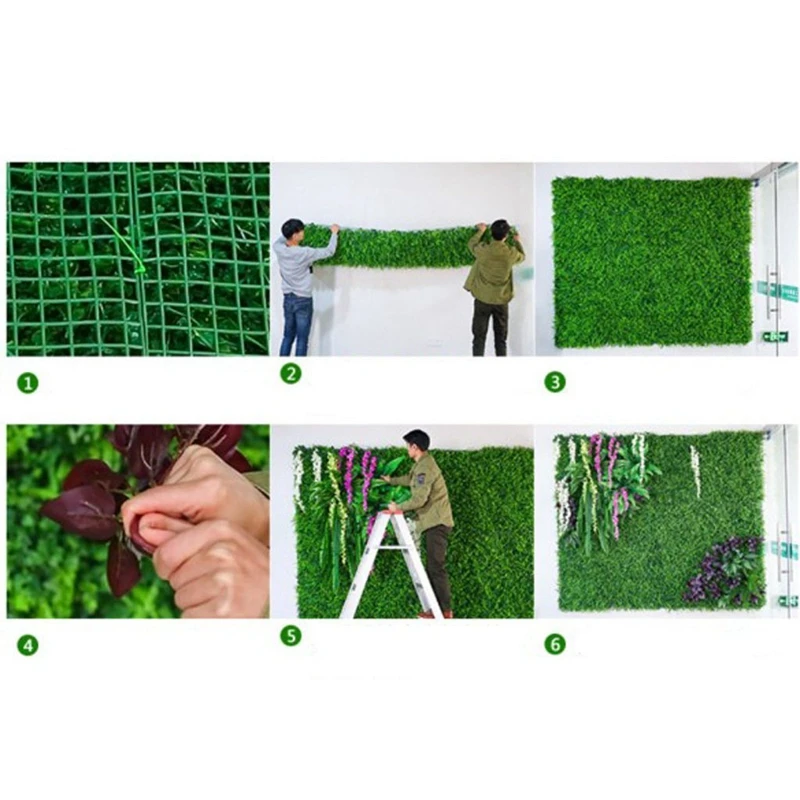 ELEG-60x40cm искусственный Луг искусственная травяная стена Панель для свадьбы или домашнего украшения-11