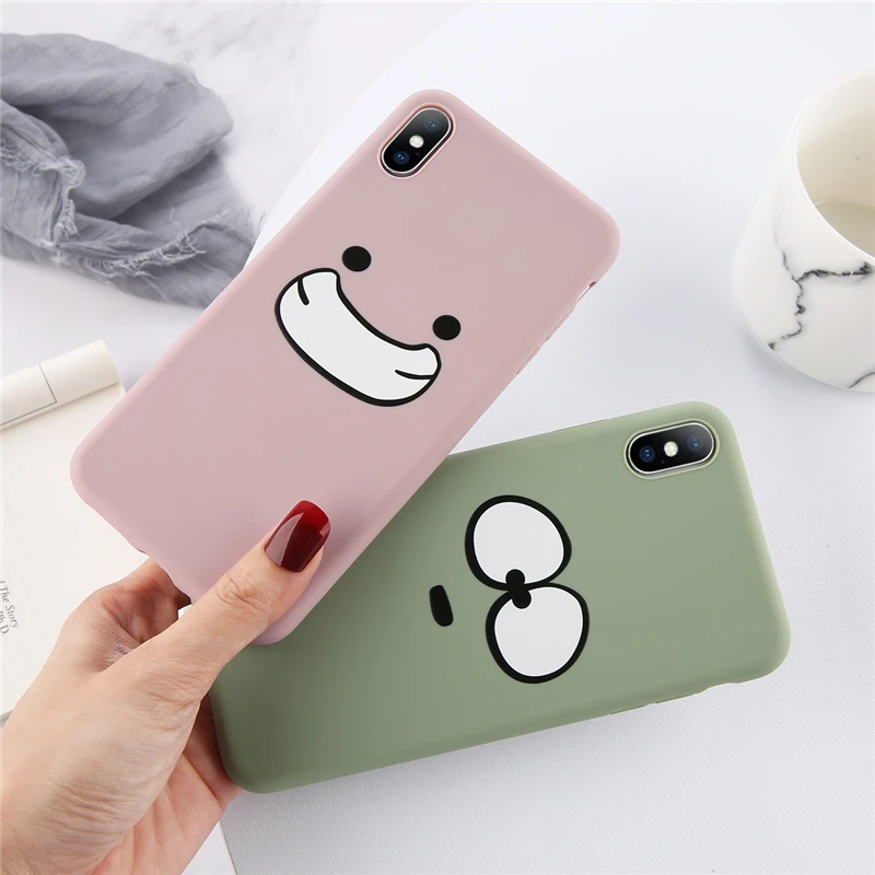 

Ottwn Stylish Mouth Eye Pattern Phone Cases For iphone 8 7 6 6S X XR XS Max Chic Soft Silicone Phone Back Cases Cover Shells