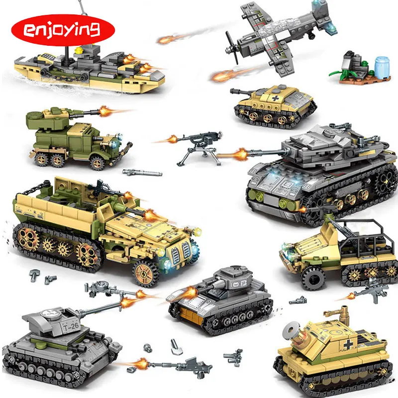 1061Pcs Military Technic Iron Empire Tank Building Blocks Set Weapon War Chariot Creator Army WW2 Soldiers LegoINGLs Bricks Toys | Игрушки и
