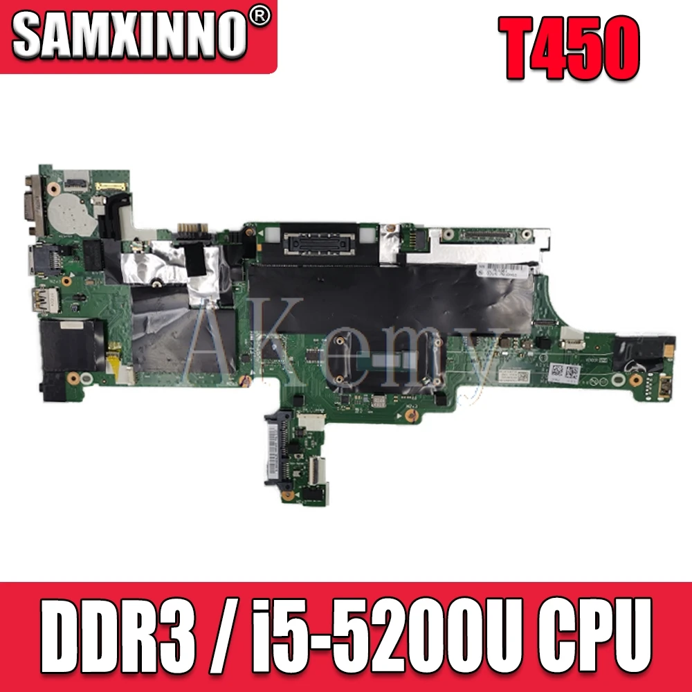 Akemy AIVL0 NM-A251 motherboard For Lenovo ThinkPad T450 notebook CPU i5 5200U DDR3 100% test work mainboard