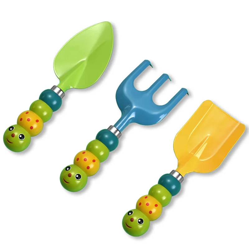 Garden Shovel,Rake,Cultivator,Weeder Tools With Ergonomic Handle Caterpillar Modeling Kindergarten Planting Tools 2
