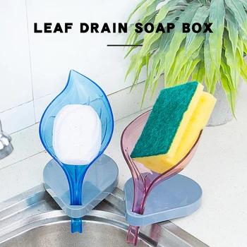 

Leaf Shape Soap Box Soap Holder Dish Storage Plate Tray Bathroom Soap Holder Case Non-slip Soap Holder Kitchen Bathroom Supplies