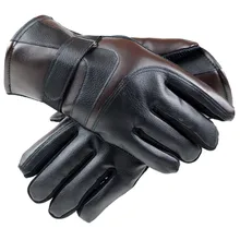 Лыжные перчатки зимние теплые мужские большие семь сенсорных экранов кожаные перчатки для велоспорта перчатки для катания на лыжах#4n29