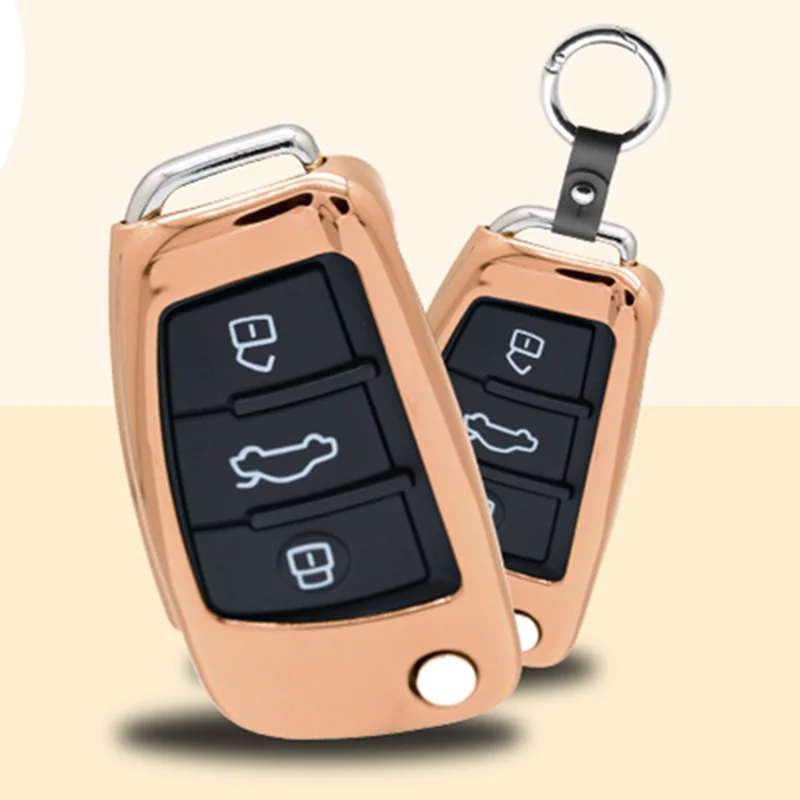 Чехол из ТПУ для автомобильных ключей, стильная мягкая защита для Audi C6 A7 A8 R8 A1 A3 A4 A5 Q7 A6 C5, автомобильный держатель, автомобильный брелок для ключей
