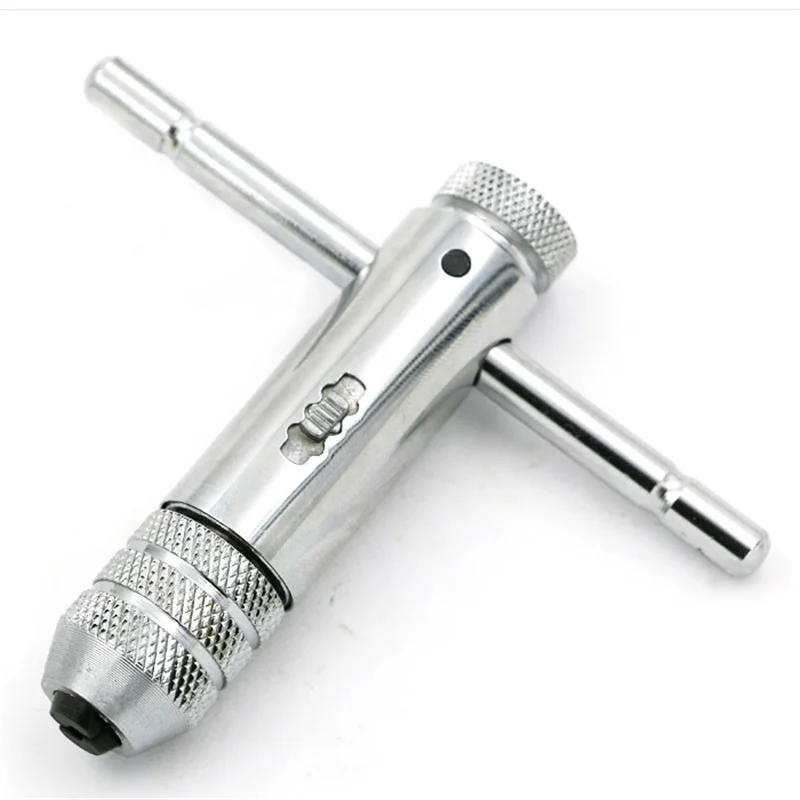 6Pcs/Set T Handle Tap Wrench Ratchet Spanner Adjustable Screw Taps Thread Metric Plugs Machinist Hand Tools Tap& Die M3-M8