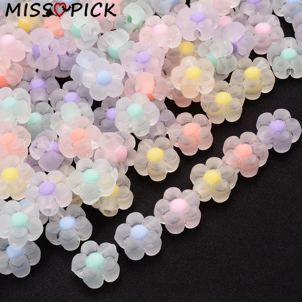 10/30/50pcs 13mm Matte Sunflower Acrylic Beads Charms Loose Spacer for Jewelry Making DIY Bracelet Necklace Accessories | Украшения и