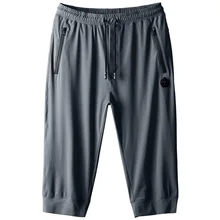 Для мужчин Новая Летняя линия укороченных слаксов с изображением льда является популярным логотипом больших размеров мужские спортивные брюки