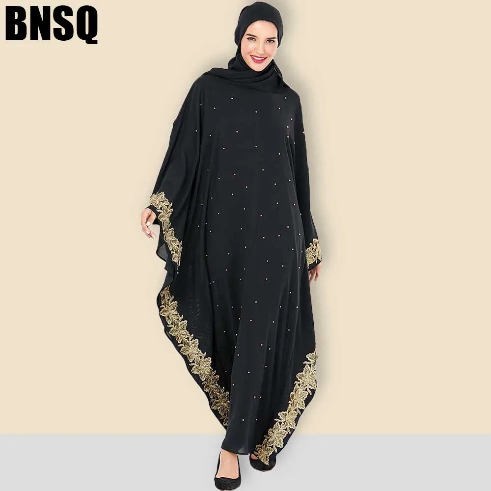 BNSQ Дубай abaya женское хиджаб арабское вечернее платье Caftan Morocain Kaftan Djelaba Femme мусульманское платье исламское платье плюс размер