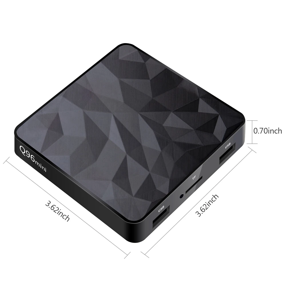 Q96mini Smart Android 7,1 tv Box Amlogic S905W UHD 4K медиаплеер четырехъядерный H.265 2 ГБ/16 ГБ Dlna Wi-Fi LAN телеприставка vs X96mini