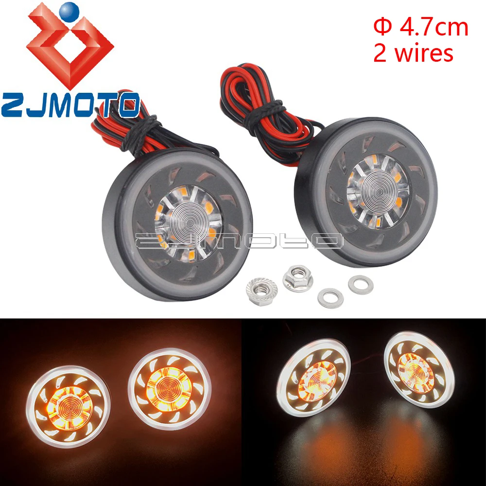 White Light 2 wires 1 Пара мотоциклетный красный светильник светодиодный отражатели поворотники для Kawasaki Honda Ruckus Grom Z-125 Pro стоп светильник отражатели - Цвет: White Light 2 wires