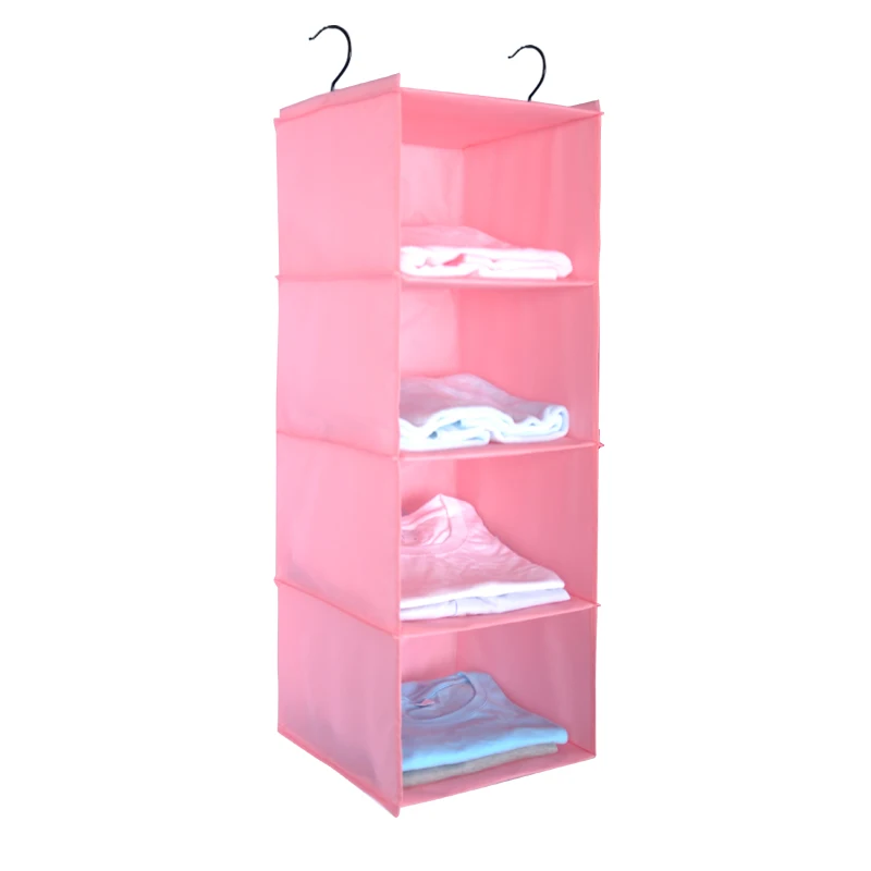 Домашняя одежда сумка для хранения 3/4/5/6 Слои шкаф висит Ткань Оксфорд моющиеся на косметичка для одежды Бюстгальтеры Носки - Цвет: Pink 4 layers