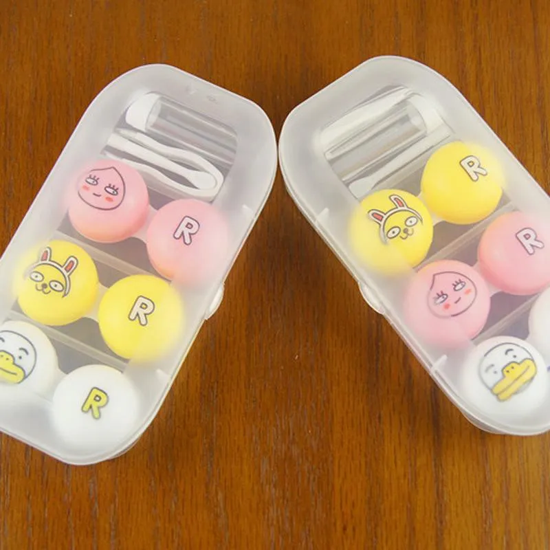 Three To Install Contact Lens Case Container Travel Kit Set Storage Holder