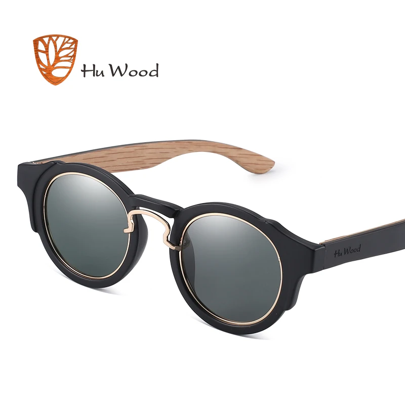 Hu деревянные круглые солнцезащитные очки в стиле стимпанк мужские и женские модные очки брендовая дизайнерская Ретро рамка Винтажные Солнцезащитные очки высокого качества UV 400 - Цвет линз: G2