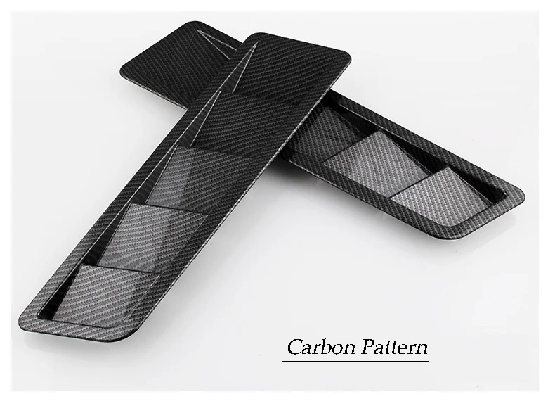 Carbon Pattern 2 шт. Универсальный вытяжной вентиляционная решетка 17X5 '', охлаждающая панель для воздуха, набор для отделки, черный АБС-пластик, модификация автомобиля - Цвет: Carbon Pattern