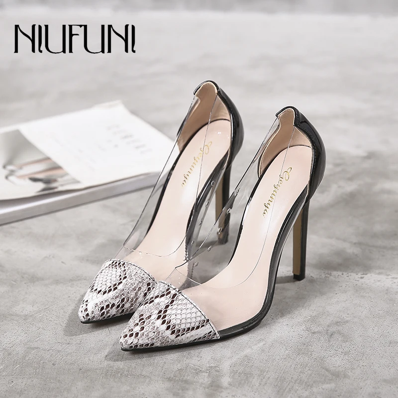 

Sexy Snake Pattern 2020 Women's Pumps Sandals Women's Shoes High Heels Pointed Toe Transparent Hollow Banquet Wedding Shoes