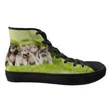 Doginthehole/мужские высокие туфли; симпатичная собака-щенок; принт; Прогулочные кроссовки для мужчин; на плоской подошве; на шнуровке; дышащая обувь для мальчиков-подростков