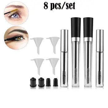 

2pcs 7.5ml Empty Castor Oil Tube Silver Empty Mascara Tube & 2pcs 10ml Black Empty Mascara Tube & 4pcs Funnels For Castor Oil
