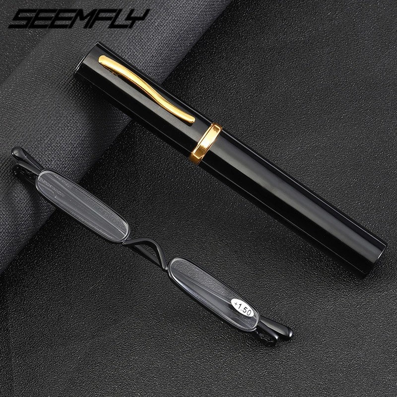 

Seemfly Elegant Women Metal Reading Glasses Men With Case Portable Small Reading Presbyopia Eyeglasses 1.25 1.5 1.75 2.5 3.5 New