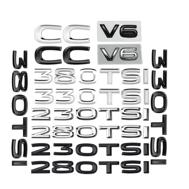 CC V6 230 280 330 380 TSI смещение задний багажник наклейка для Volkswagen Passat Jetta Golf Touran Тюнинг