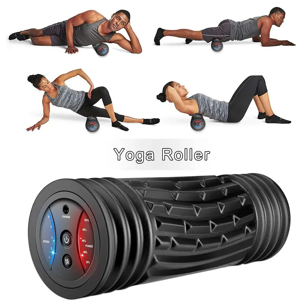 Электрический Вибрационный Массаж Йога Пена ролик перезаряжаемая спинка