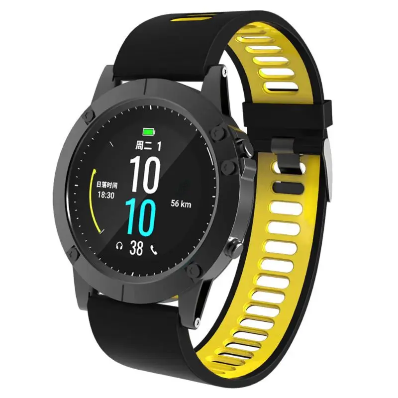 Silicone Wrist Strap Two-color Watch Band for Fenix5/5 Plus/Forerunner 935/945 for smart watch