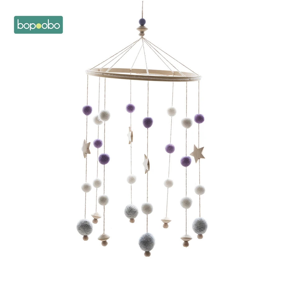 Purple Ball Bopobo детская Мобильная подвесная погремушка, игрушки, заводная Музыкальная шкатулка, вешалка, сделай сам, подвесная детская кроватка, мобильная кровать, колокольчик, игрушечный держатель, кронштейн - Цвет: Purple Ball