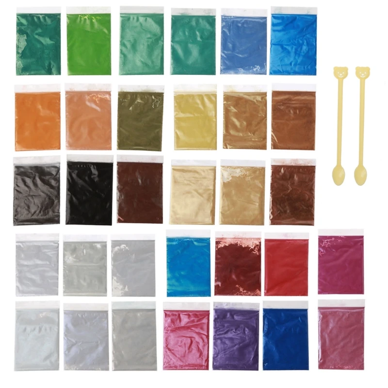 Mica Powder Epoxy Resin Pigment Dye Set 32 Colors Cosmetic Grade Kit | Украшения и аксессуары