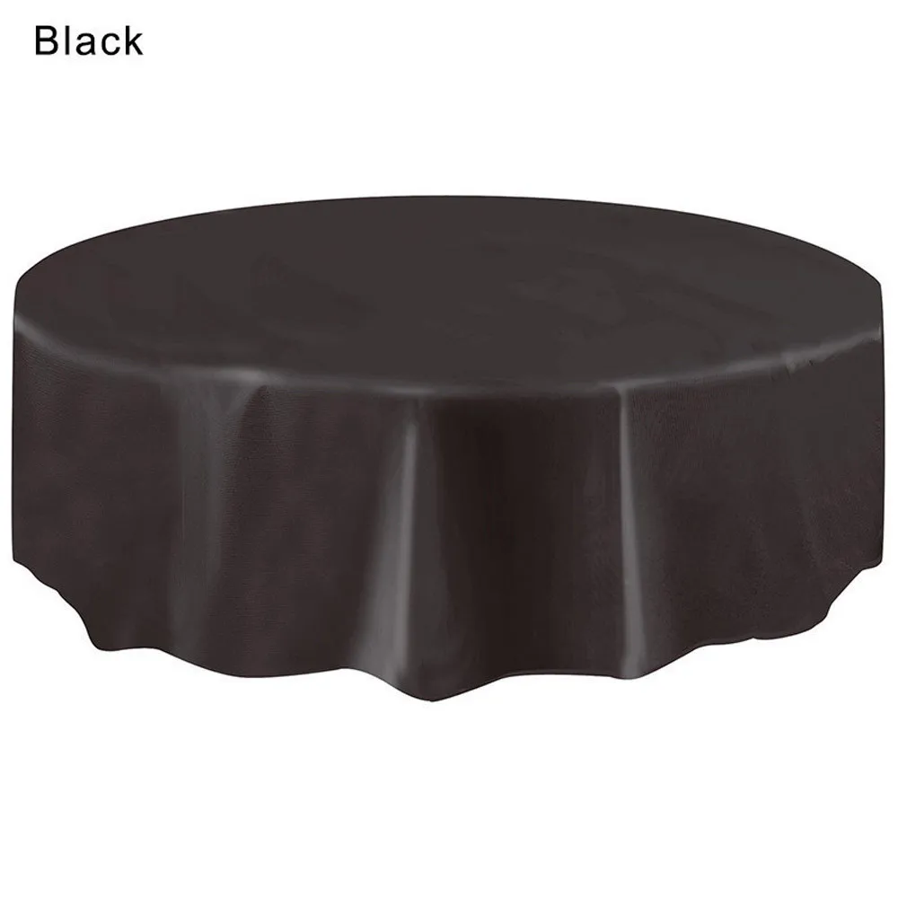 simple Table Cloth Solid Clean Party Birthday Table Cloth Large Plastic Circular Table Cover Kitchen Home Decor Dropshipping /C