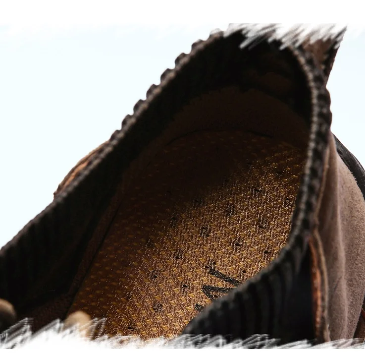 Men Snow Boots Winter Plush Warm Men Motorcycle Boots Lace-Up Non-slip Male Ankle Boots Waterproof Autumn Solid Man Work Shoes