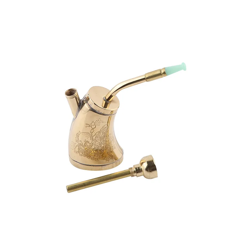 1Pcs Portable Brass Bottle Water Pipe Popular Mini Hookah Shisha Tobacco Smoking Pipes Gift Creative Cigarette Accessories