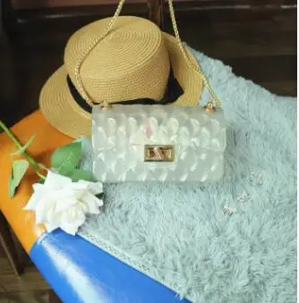 small white Роскошные Сумки Для женщин сумки новые модные мешочки для жевательного мармелада дамы через плечо сумки прозрачный сцепления - Цвет: small white