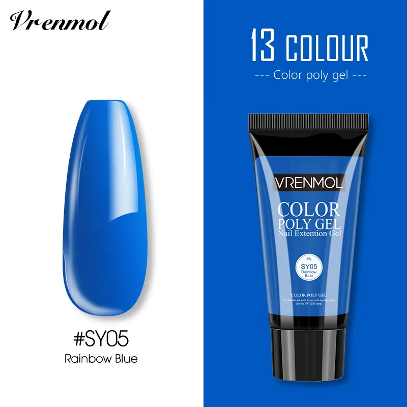 30ml SY05 Vrenmol цветной Алмазный полигель для наращивания ногтей УФ-Гель-лак с блестками долговечный впитывающийся для самостоятельного маникюра - Цвет: 30ml SY05