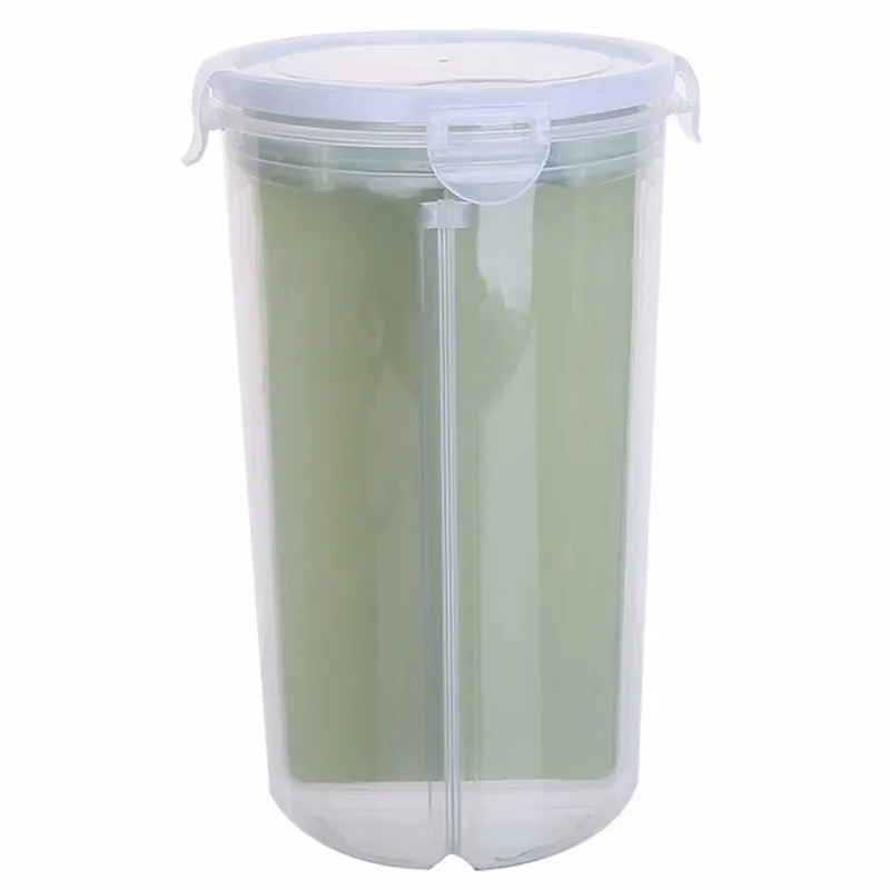 large green Рис бобы Stoarge Jar с крышкой уплотнения пластиковый кухонный ящик для хранения 4 решетки Холодильник контейнер для сохранения пищи - Цвет: large green