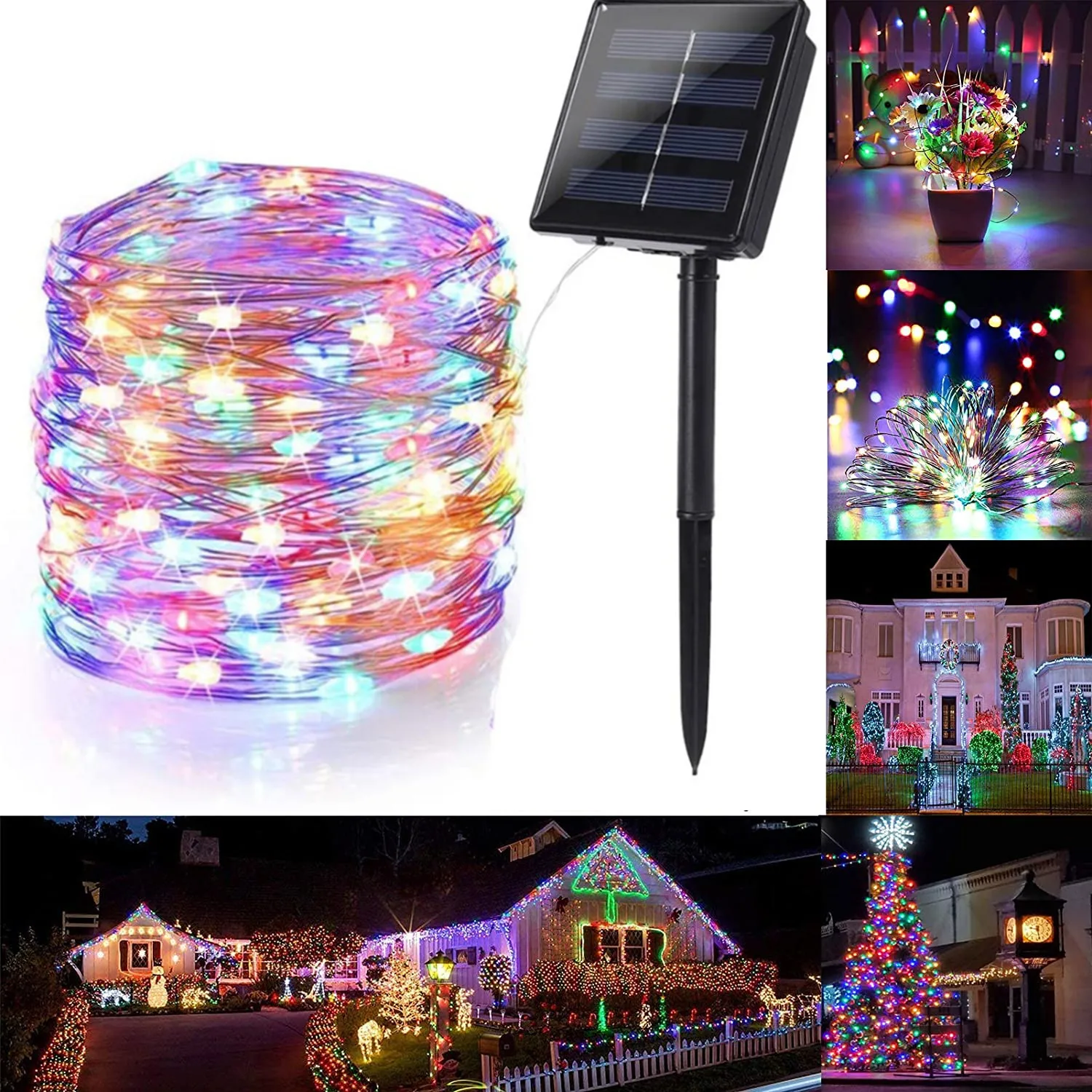 Christmas Decorations Fairy Lights Solar Garland Festoon Led String Light 5/10/20M For Halloween New Year Wedding Party Decor uv stage light small magic ball house projector purple ultra violet mask remote ktv lights show lumiere dj bedroom decorations