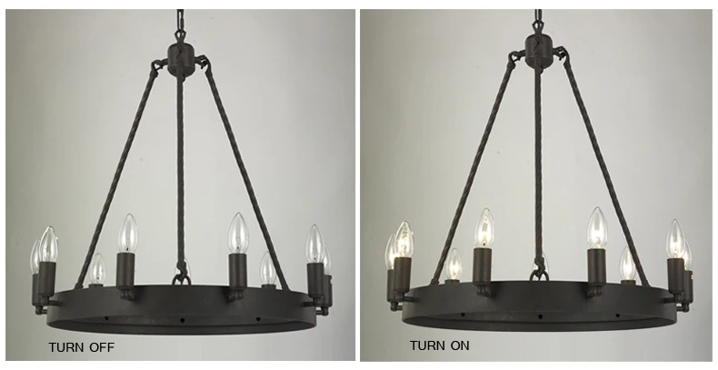 Black Chandeliers Industrial Iron Lighting Candle Light Hanging Ceiling Chandelier Fixture Dining Kitchen Bedroom Living Room antique chandeliers