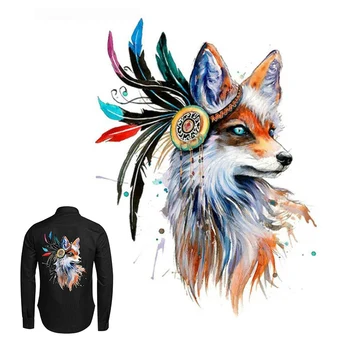 

Colorful Fox Patch Iron on Transfer for Clothes DIY Heat Transfer Animal Sticker