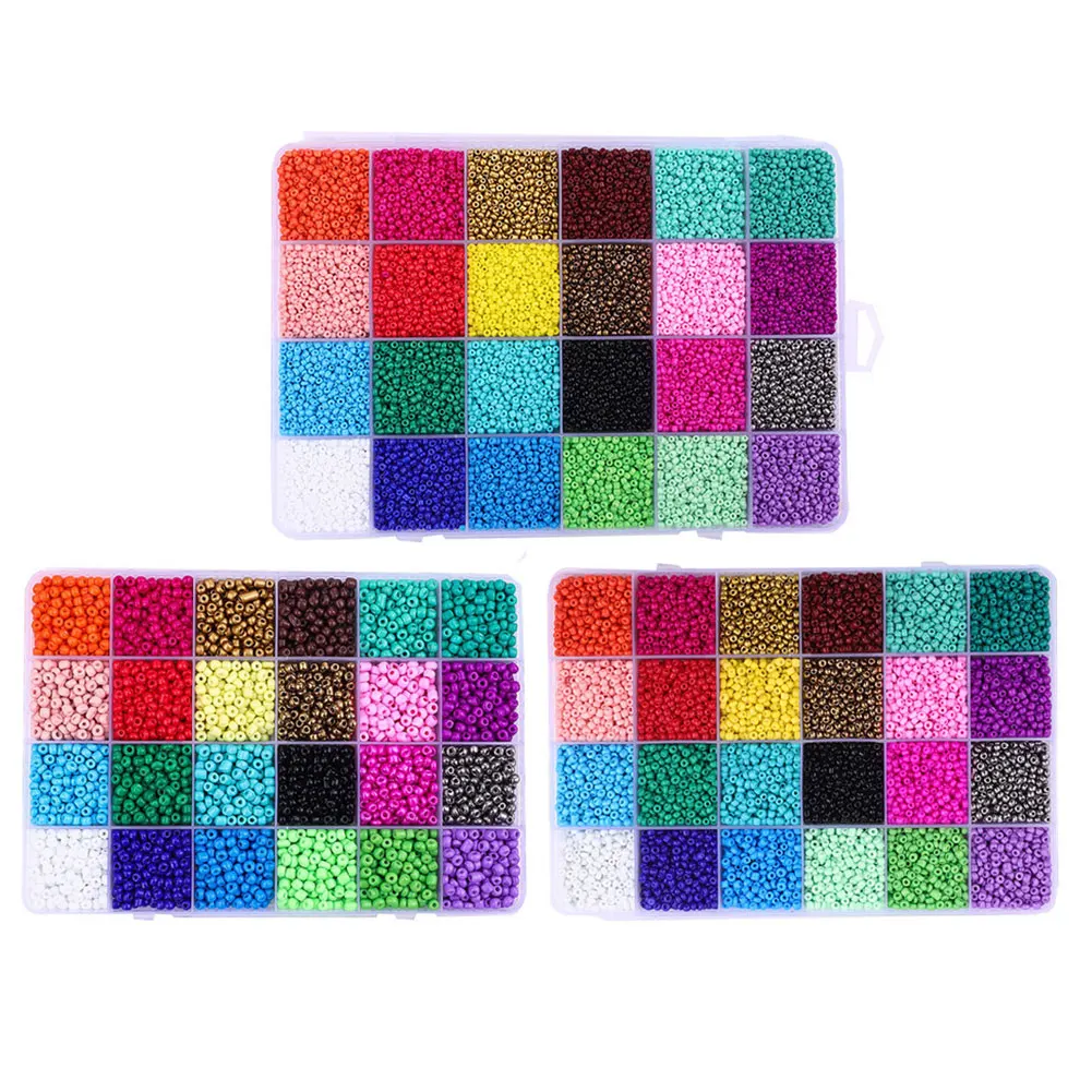 

DIY Glass Pony Seed 2/3/4 mm Beads Kits 24 Mixed Colors Assortment for DIY Decoration Handmade Jewelry Bracelet Necklace
