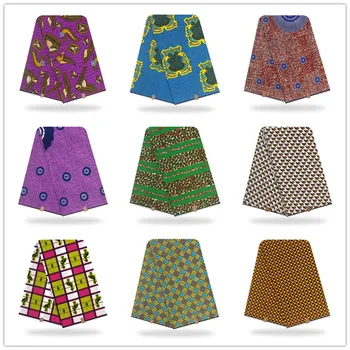 

ESEWING High Quality Ankara African Wax Print Fabric 100% Cotton 6 Yards Sewing Material For Dress Ghana Nigeria Wax Fabric