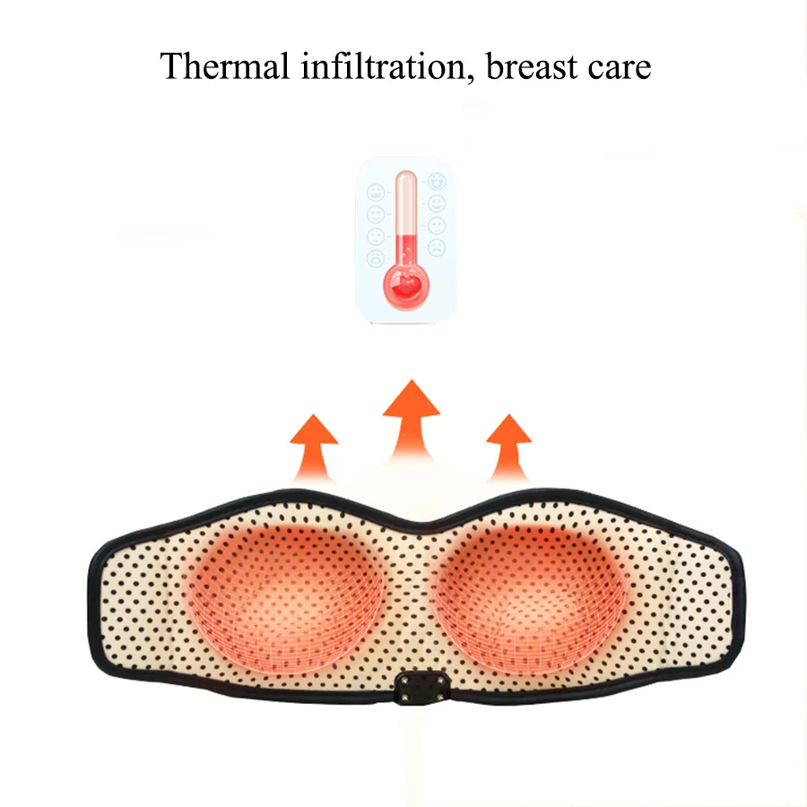 Электрический массажер для груди, бюстгальтер с инфракрасным нагревом, увеличение груди, гиперплазия, облегчение груди