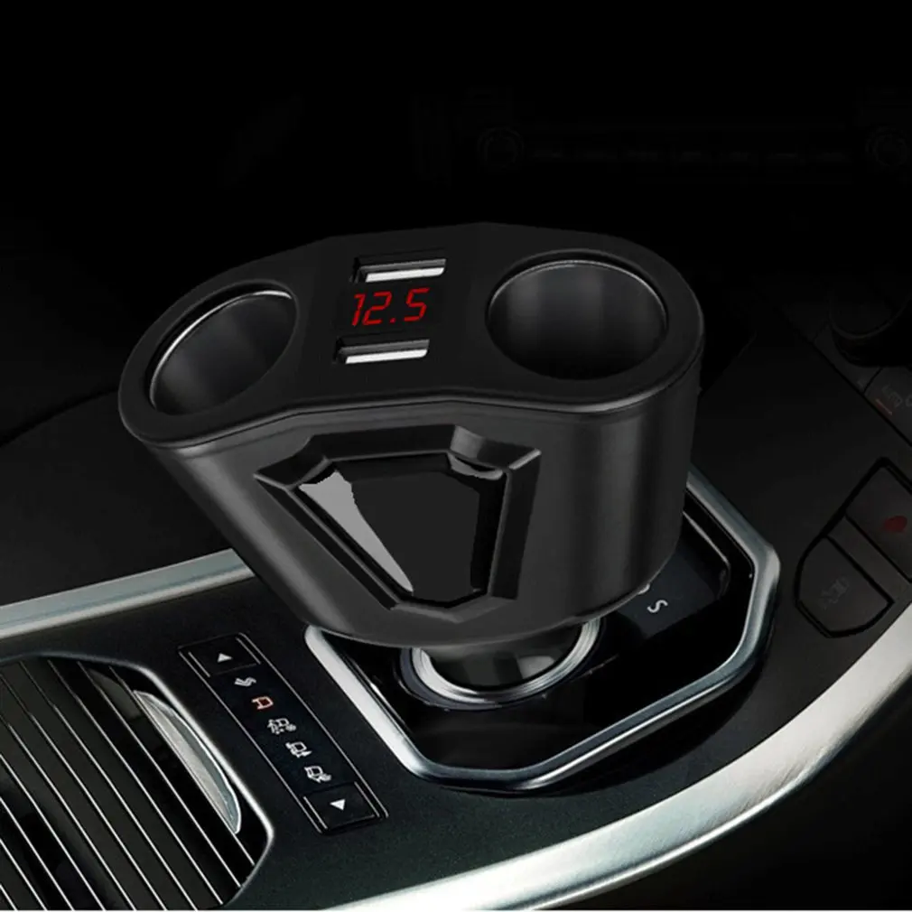 

Car Charger Digital Display Car Charger Dual Usb Cigarette Lighter Socket Splitter Dc 12V Dual Usb Charger Power Adapter