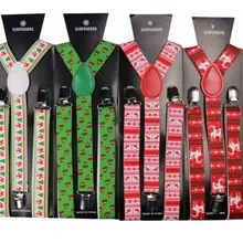 100 шт./лот 2,5*100 см мужские рождественские подтяжки Y-back регулируемые эластичные подтяжки