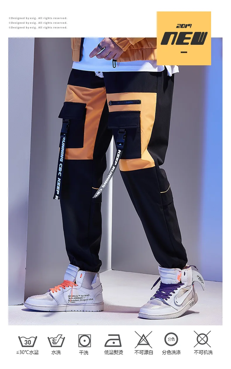 Streetwear Hip Hop Cargo Pants For Mens Pants Fashions Multi-Pocket Black Men Trousers Male Harajuku Sweatpants Joggers