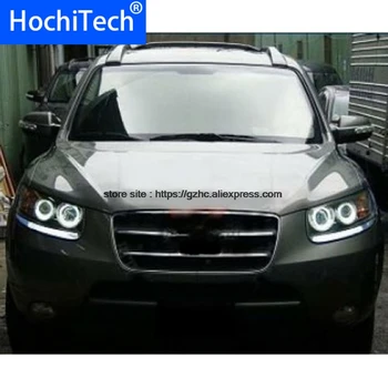 

For Hyundai Santa Fe santafe 2007 - 2012 Ultra Bright Day Light DRL CCFL Angel Eyes Demon Eyes Kit Warm White Halo Ring