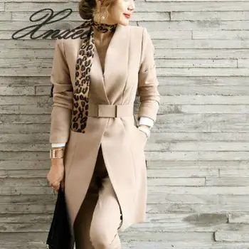 

2020 Business Ladies women two piece outfits Formal OL style Elegant Skinny Long Blazer Pants Two Pieces Sets