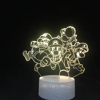 

Game Super Mario Bros Action Figure Desk Lamp 3D Bedroom Decorative Lamp Child Kids Baby Gift Nightlight Night Light LED Decor