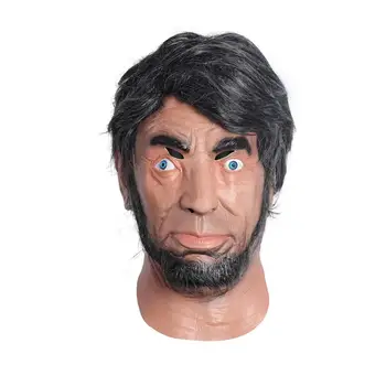 

MASCARELLO Realistic Human Face Latex Mask Abraham Masks Halloween Costume Party Cosplay Masks